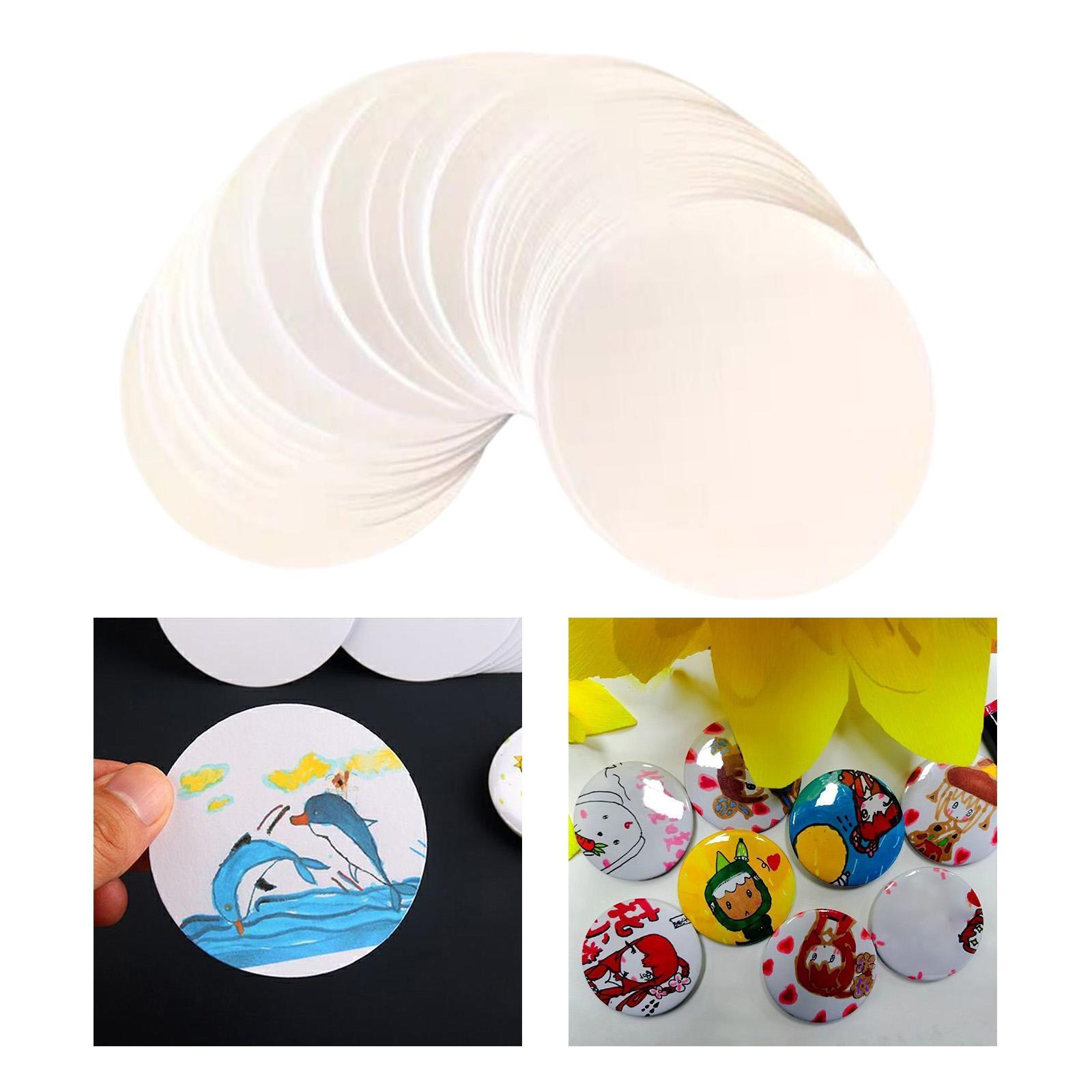 100x Düğme Rozeti Boş Kağıt Ek - Button Badge Blank incelemesi ve fiyatı