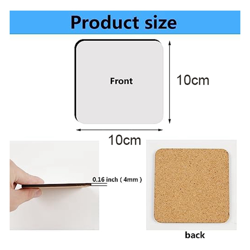 12 Adet Süblimasyon Kare Barda - Coaster Sublimation Blank incelemesi ve fiyatı